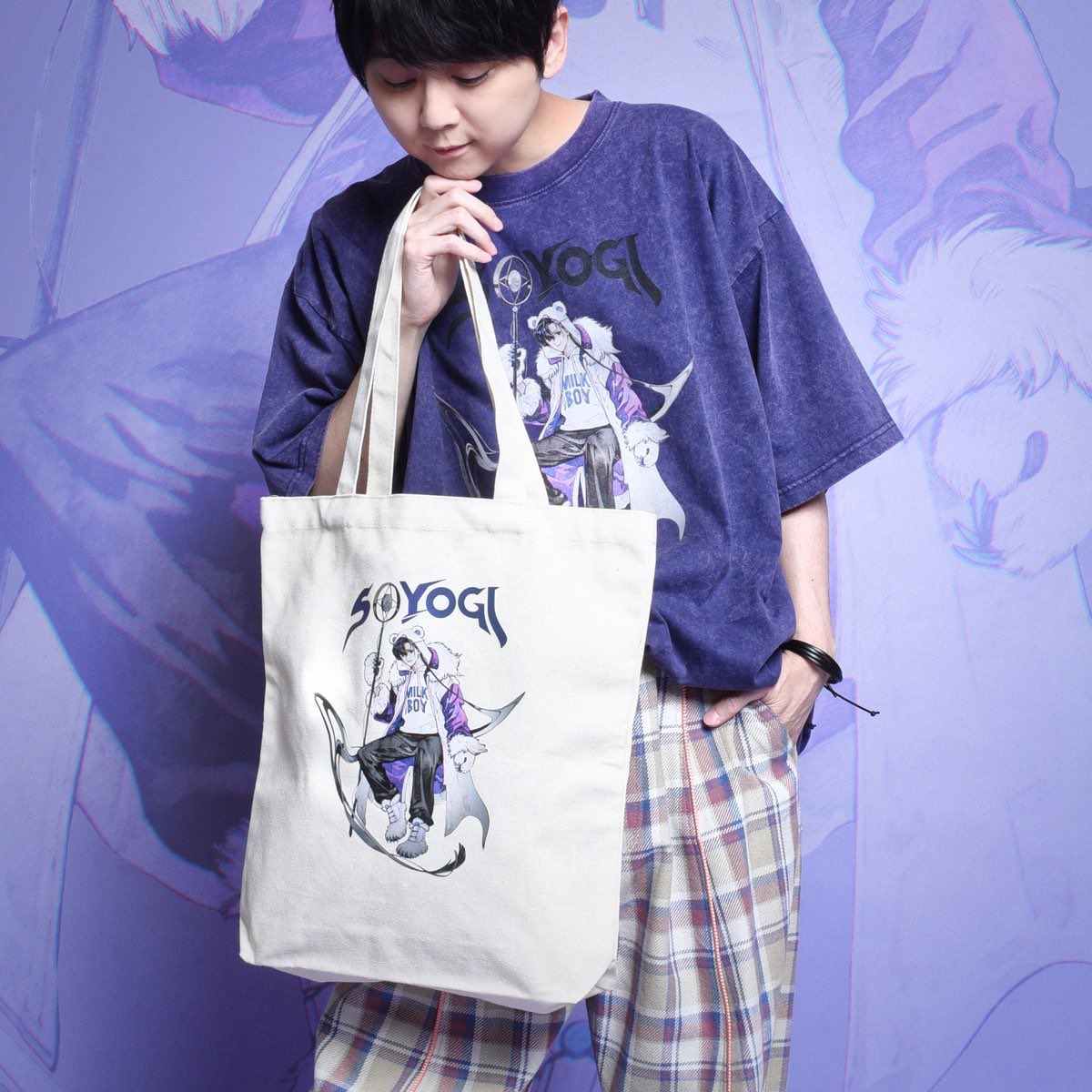 SOYOGI 梶裕貴 Tシャツ Lサイズ パープル 🟣#梵そよぎ× #MILKBOY collaboration🟣 嬉しいお知らせです🎉 なんと