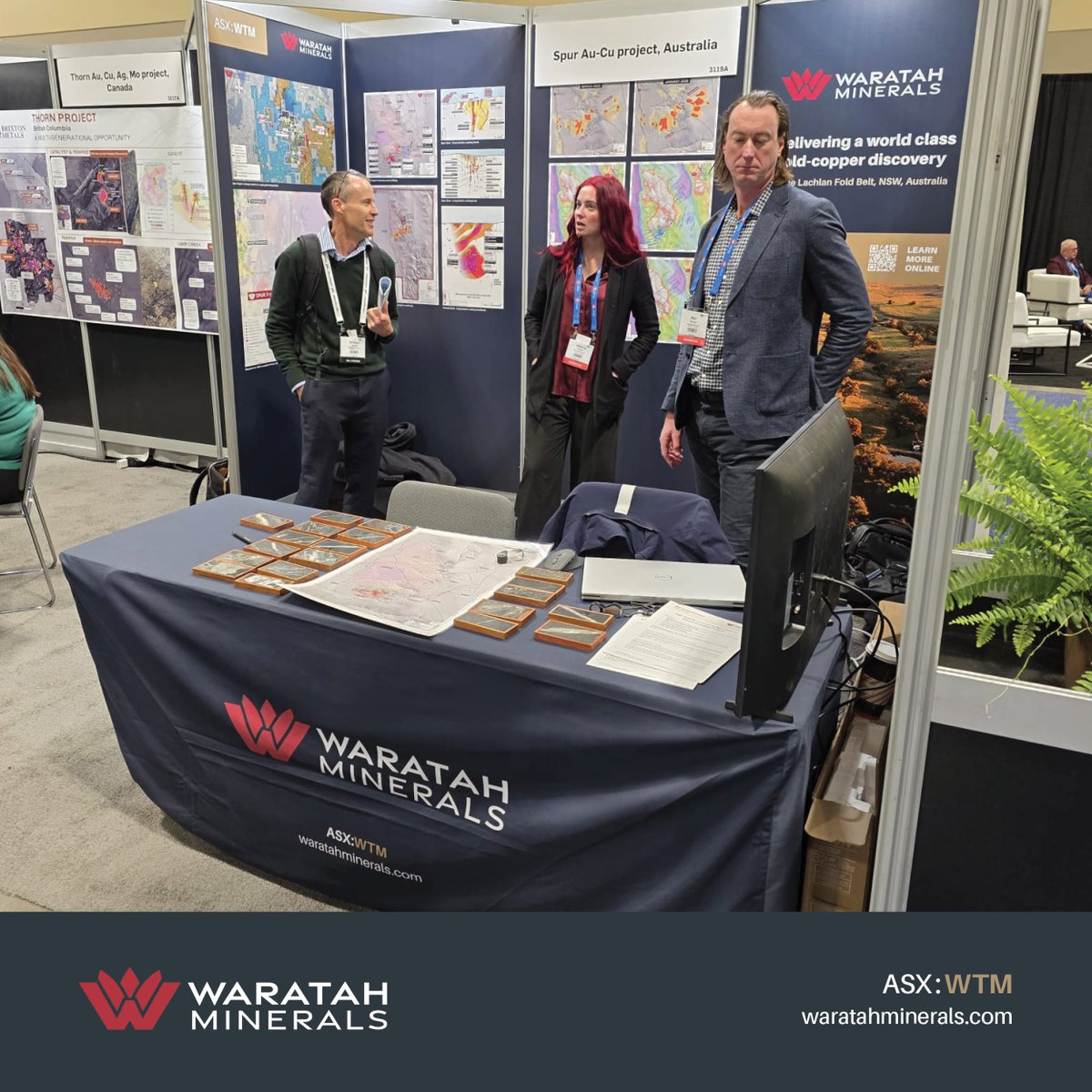 MineralsWaratah's tweet photo. The $WTM.AX team captured significant attention at the PDAC Core Shack, showcasing the latest results and high-grade core from the Spur Project. It was a high-energy few days of networking and sharing the project's recent exploration success.

#WTM #PDAC2026 #Gold #Copper https://t.co/Jj6Wm4iWKd