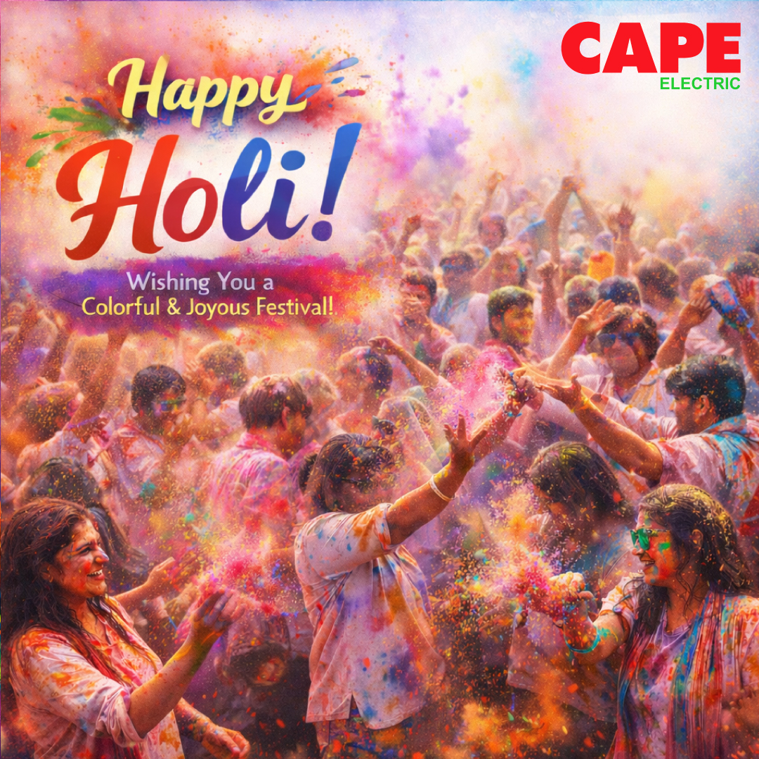 capeelect's tweet photo. Cape Electric Wishes You a Bright &amp; Colorful Holi https://t.co/znf5wMaUCG