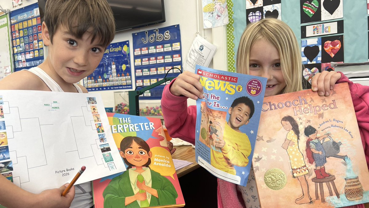HVEHuskies's tweet photo. March Book Madness 2026 is here with some great books to enjoy this year, Huskies even spotted one featured in their Scholastic News Magazine article #hvehuskies #lafsdk8 #marchbookmadness2026 https://t.co/w40fv2khAb