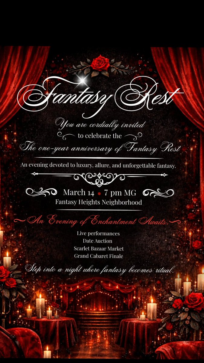 FantasyRestG's tweet photo. 😘💋 Join us to celebrate our 1 year anniversary on March 14th at 7:00 p.m. server time on Moon Guard in the neighborhood of Fantasy Heights. Get ready for an evening to remember 💗💕 #moonguard #fantasyrest #worldofwarcraft #roleplaying https://t.co/Zp0DrxA5m0