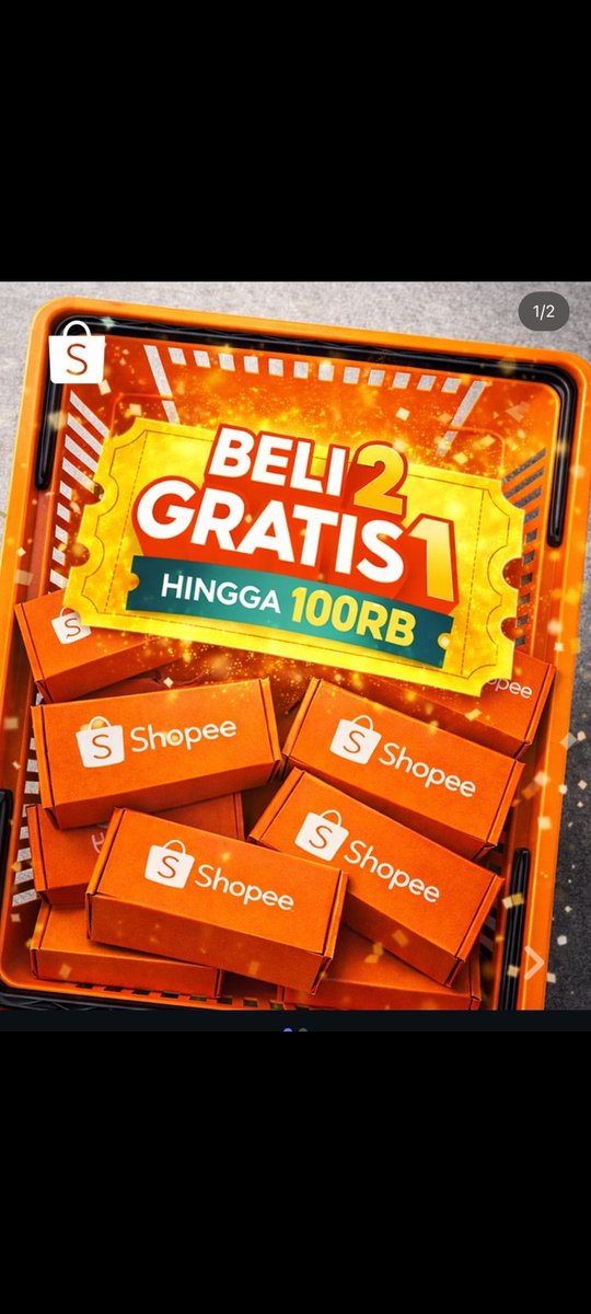ManYT62029's tweet photo. keranjang udah penuh dari tadi, tinggal nunggu waktunya checkout karena ada promo Beli 2 Gratis 1 yang sayang banget kalo dilewatin #ShopeePromoPuncakHariIni https://t.co/0wrBMlh2LH
