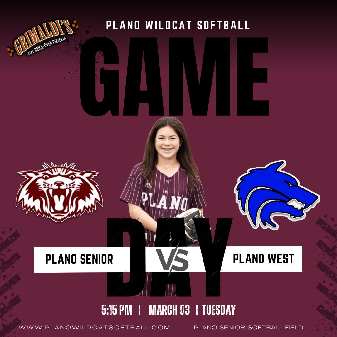 🥎🔥 GAME DAY – CROSSTOWN SHOWDOWN! 🔥🥎

The Plano Wildcats Softball Team is back at home and ready for a big matchup against Plano West Senior High School!

📍 Plano Senior Softball Field
⏰JV @ 5:15 PM  I Varsity @ 7:15 PM
📅 March 3, 2026

It’s Wildcats vs. Wolves in a