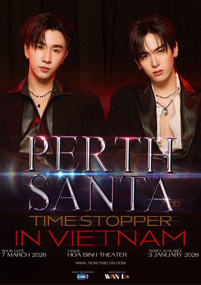 PERTHSANTA TIME STOPPER FANCON IN VIETNAM
🗓️ 07.03.2026
Time is running out guys it's the only chance VIETNAM is calling 🫶🏻🖤🤍

4 Days to Go Book your tickets Now
🔗
ticketmelon.com/vi/wandee/pert…

CAT 3L - 68
CAT 3 - 31
CAT 3R - 71
TOTAL- 170 LEFT

#PSTimeStopperinVietnam
#PerthSanta