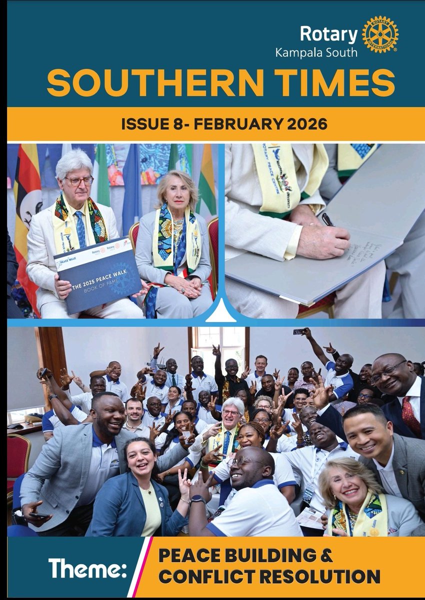 KampalaSouth's tweet image. February’s Southern Times – Issue 8 highlights @Rotary’s commitment to #Peacebuilding &amp;amp; #Conflict Resolution across #Uganda and beyond.
From RI President Francesco Arezzo’s visit to transformative projects in #health, youth empowerment, and community development — Rotary