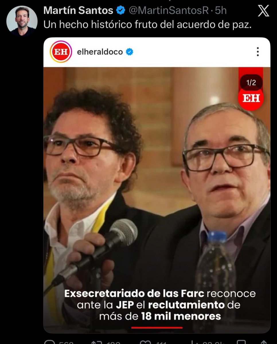 Un hecho histórico fruto del acuerdo de La Habana fue que estos degenerados confesaran delitos atroces y de lesa humanidad y no pagaran un solo día de cárcel. 

Todo se le debe al camarada Santos.