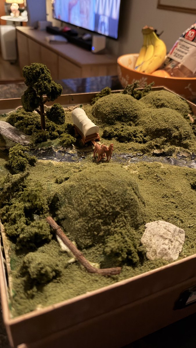user84829272's tweet image. Look at my sons Oregon trail Diorama