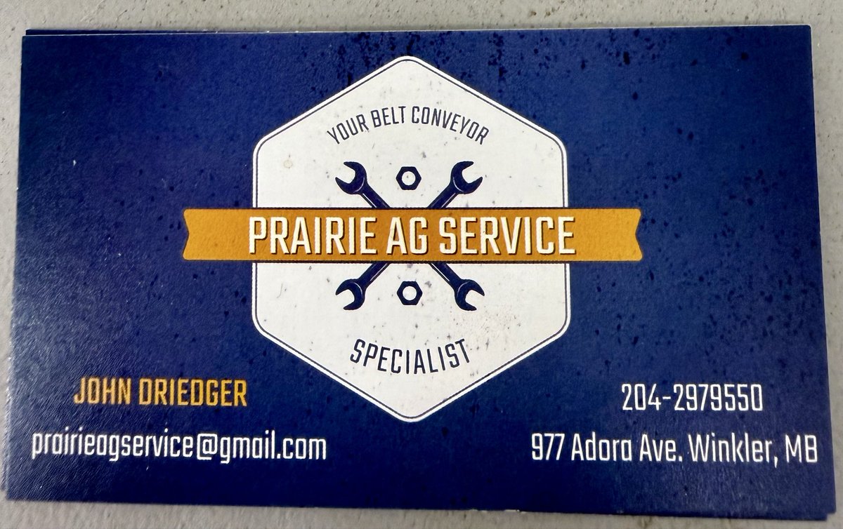 PraireAgService's tweet photo. Sharing our business card as a reminder 🌾

Prairie Ag Service is proudly independently owned and operated by John Driedger.

Same trusted service — one dedicated owner committed to quality work and honest service.

Thank you for your continued support! https://t.co/ZPixDa0qhs