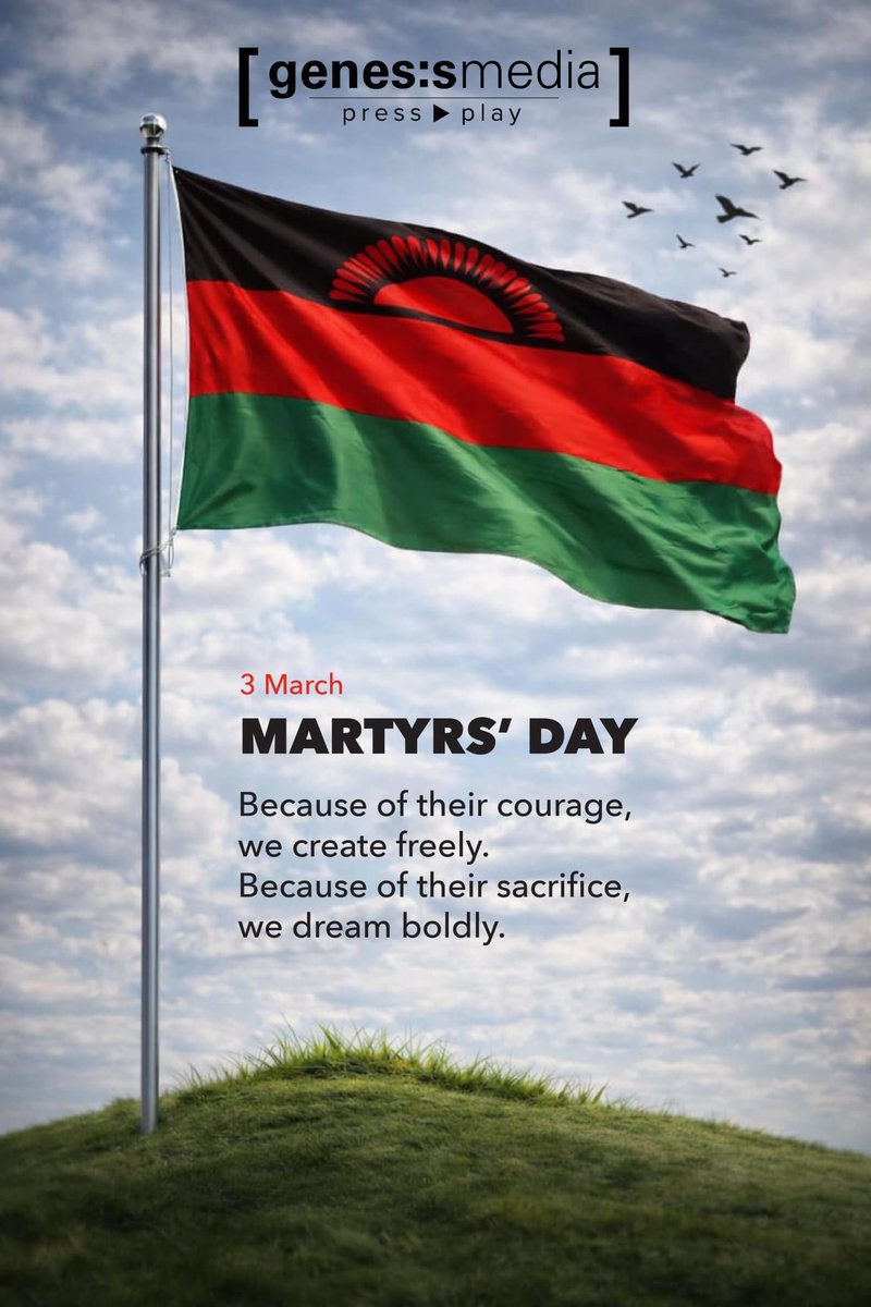 GenesisMediaMW's tweet photo. Today, we celebrate the revolutionaries, the dreamers, and the everyday heroes who fought for the Malawi we love today. 🇲🇼 #Malawi #martyrsday https://t.co/JnsuPUY30X