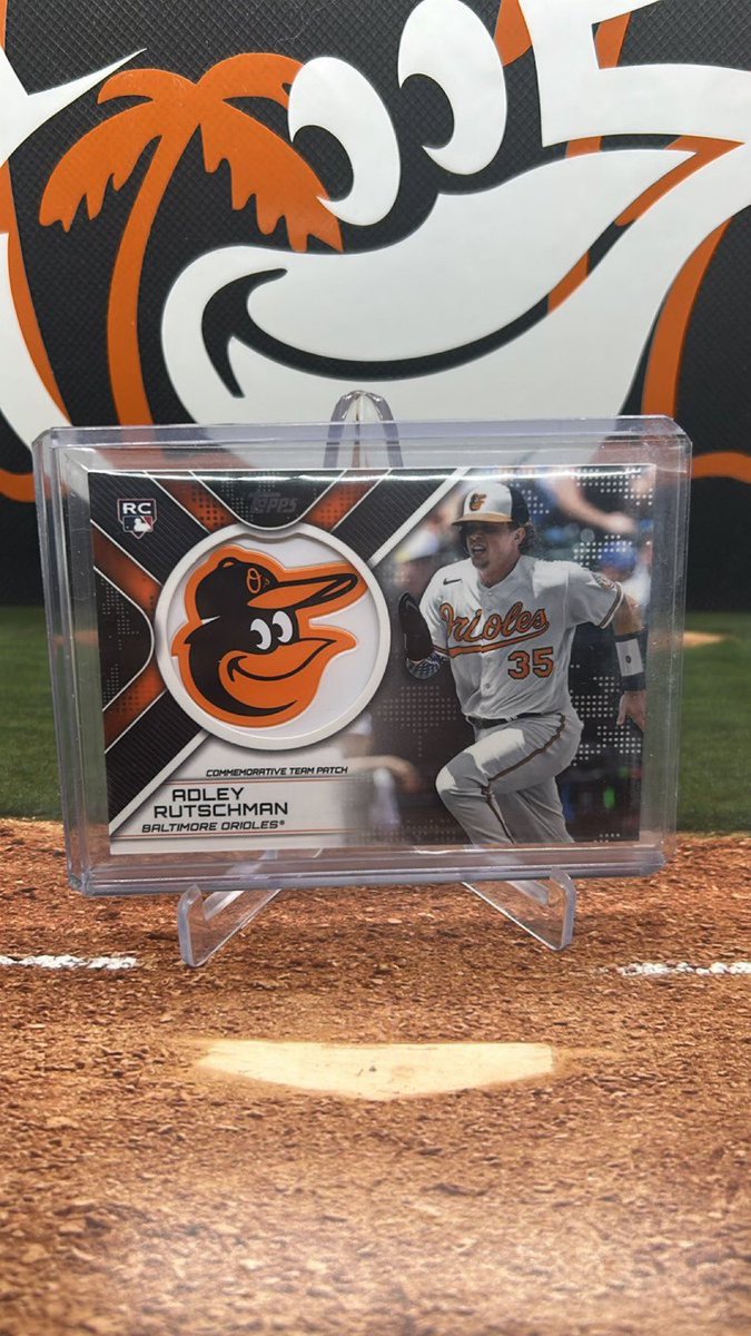 Late night giveaway! Like and retweet! I’ll select one lucky follower around noon tomorrow to receive this Adley Rutschman card! #Birdland #Orioles