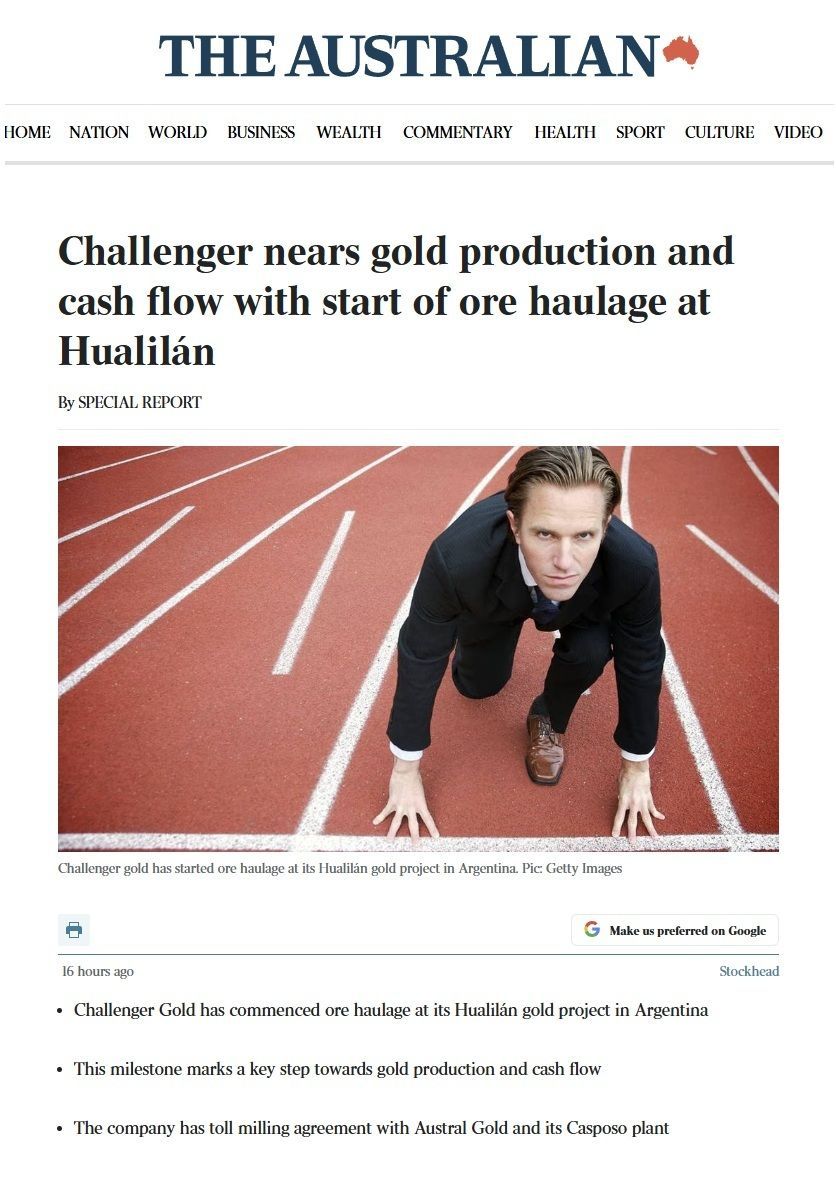 Challenger Gold has taken a pivotal step towards production and near-term cash flow at its Hualilán gold project in Argentina with the commencement of ore haulage to Austral Gold’s Casposo processing plant.

Read more: buff.ly/0NNwc0R

#gold #copper #mining #goldmining