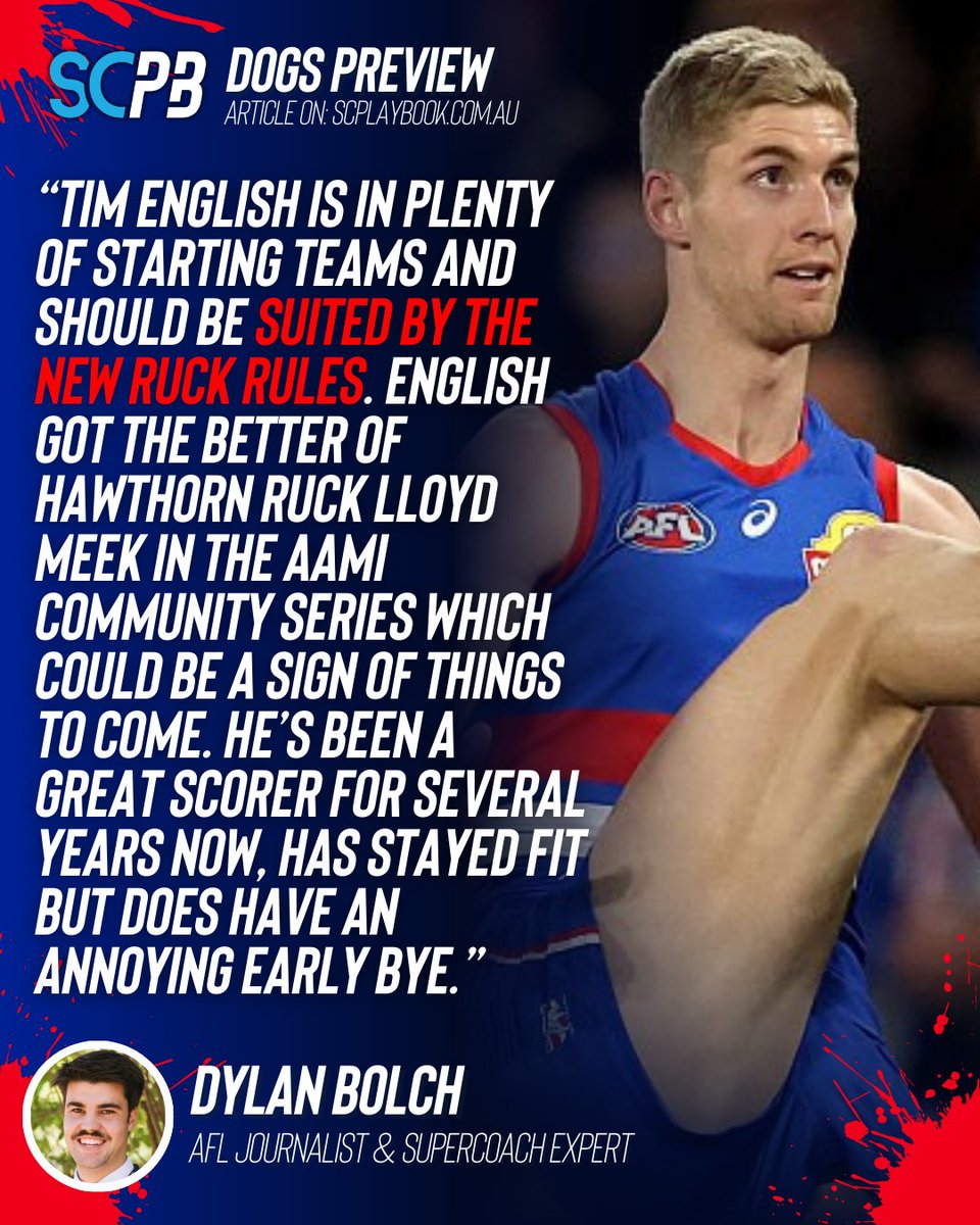 Will you start Tim English despite the early bye? 🤔

<a href="/DylanBolch/">Dylan Bolch</a> takes a look at the Western Bulldogs' SuperCoach relevance in 2026 👉 tinyurl.com/3t94nr9t