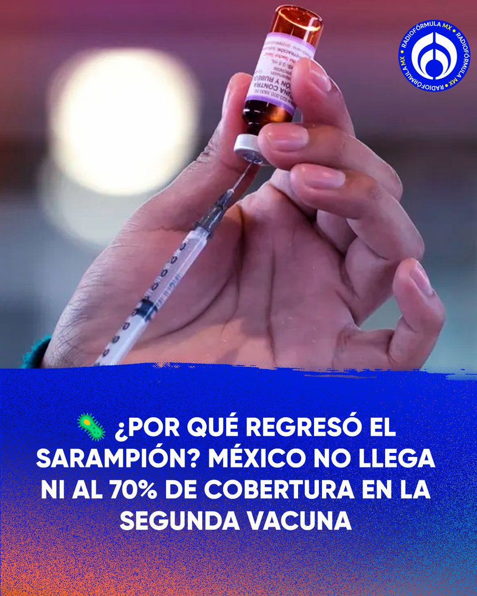 🦠 ¡Alerta por sarampión! El regreso del sarampión preocupa 😟 porque la cobertura de la segunda dosis no llega ni al 70% en el país, según datos reportados a la OPS 📊.

En la primera dosis hubo caída y apenas una ligera recuperación 📉➡️📈, pero el mayor rezago sigue siendo que
