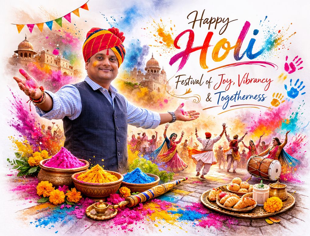 Happy Holi to you and your near ones. 
Enjoy - you are born in this Blessed land 🇮🇳 to celebrate life and nature's bounties!
#HappyHoli 
#Holi 
#Holi2026
