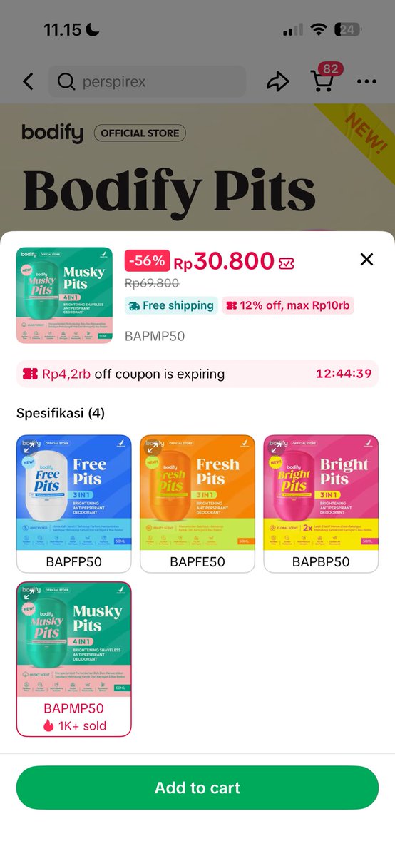 BESTIEEE promo 3.3 liat harga nya ‼️

mindi padahal kasih harga 35 tapi di toko jadi 30.800 😭😭 

kalo kalian gak checkout BENER2 RUGIIIII sih kalian😫😫

vt.tokopedia.com/t/ZS9deaF7bwWR…