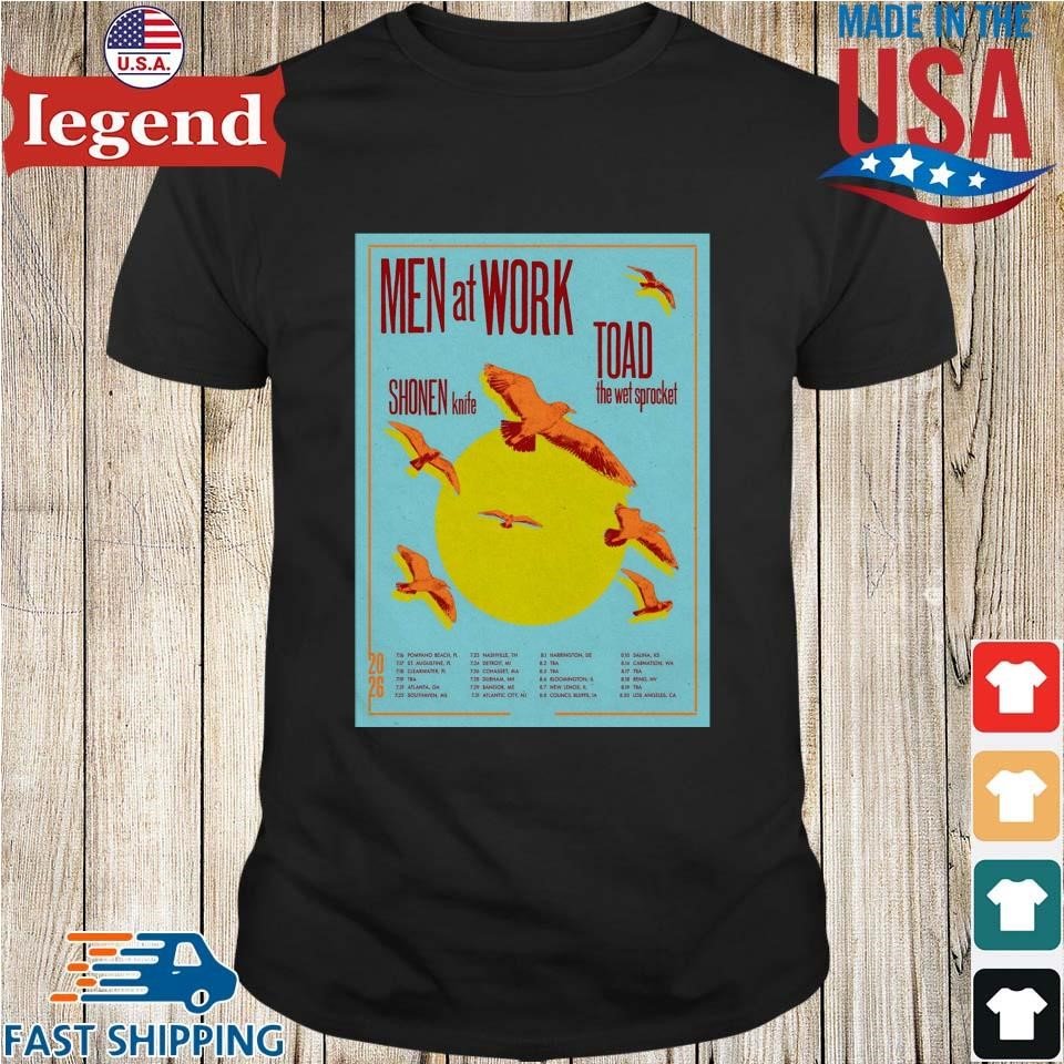 SLegendusashirt's tweet image. Men at Work Summer 2026 Shows T-Shirt – A fan tee celebrating Men at Work’s Summer 2026 tour shows, ideal for fans and concert apparel collectors.

Shop here: legendusashirt.com/product/men-at…

#MenAtWork #TourMerch #Summer2026 #ConcertTshirt #LegendUSAShirt #MusicFans #BandApparel