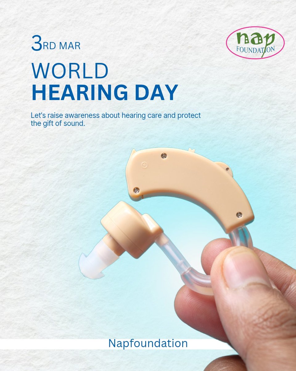 NAPFoundation_'s tweet photo. On World Hearing Day, let’s raise awareness about hearing care and the importance of early detection and prevention. Healthy hearing connects us to the world. 👂🌍
#WorldHearingDay #HearingCare #PreventHearingLoss #HealthAwareness #SoundMatters #WellBeing https://t.co/jGSiCnorDv