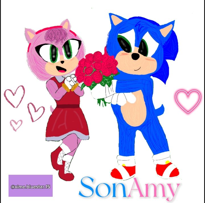 XimeBlueStar_15's tweet photo. I wanted to draw Sonic and Amy as well as Talking Tom and Talking Angela, and I see that the drawing has tremendous inspiration and it really does combine SONAMY FOREVER 🩷💙💘 #sonamy #tomxangela #SonicTheHedgehog #amyrose #talkingtom #talkingangela https://t.co/D2VXTN80qr