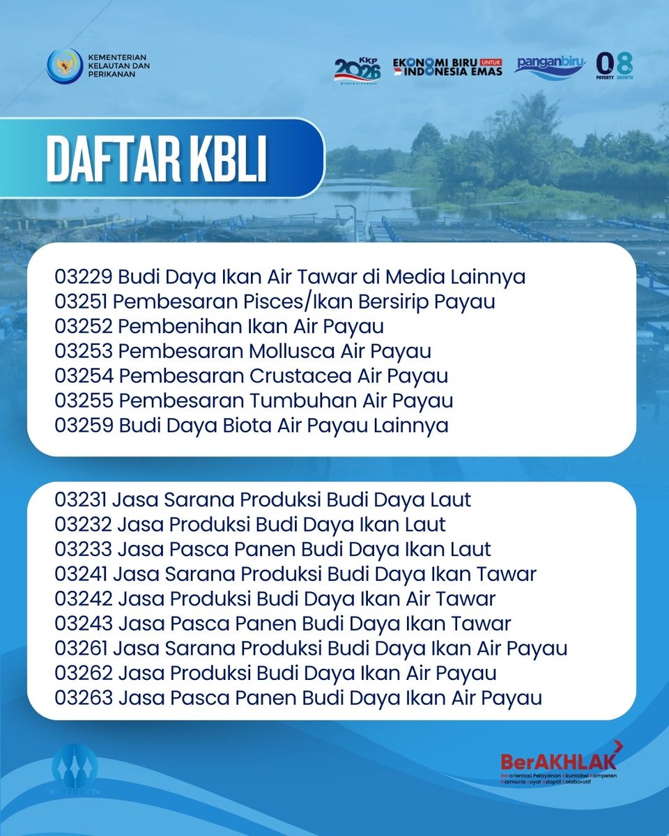 JohanYancco's tweet photo. Sahabat Bahari, Budidaya ikan yang maju dimulai dari langkah tepat yaitu salah satunya perizinan berusaha sesuai ketentuan. 
@kkpgoid @swtrenggono
#2026KKPGrowStronger #SaktiWahyuTrenggono #KKPGOID #PerizinanBudidayaIkan
#makintahu7263N https://t.co/vbvhHyt6C3