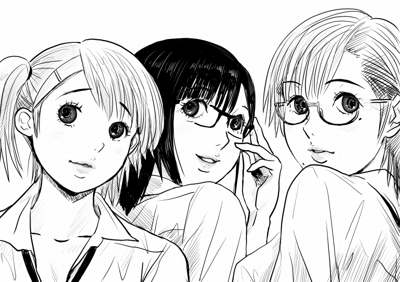 午前中の落書き～
プロフィール画像
後から気になるところを修正したくなる～
←ちゃこのヘンテコ骨格とか表情の修正 →前プロフィール画像 