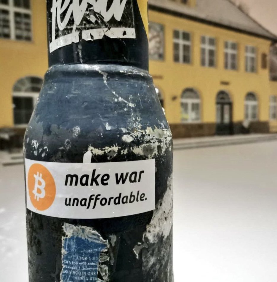 Bitcoin makes war unaffordable.