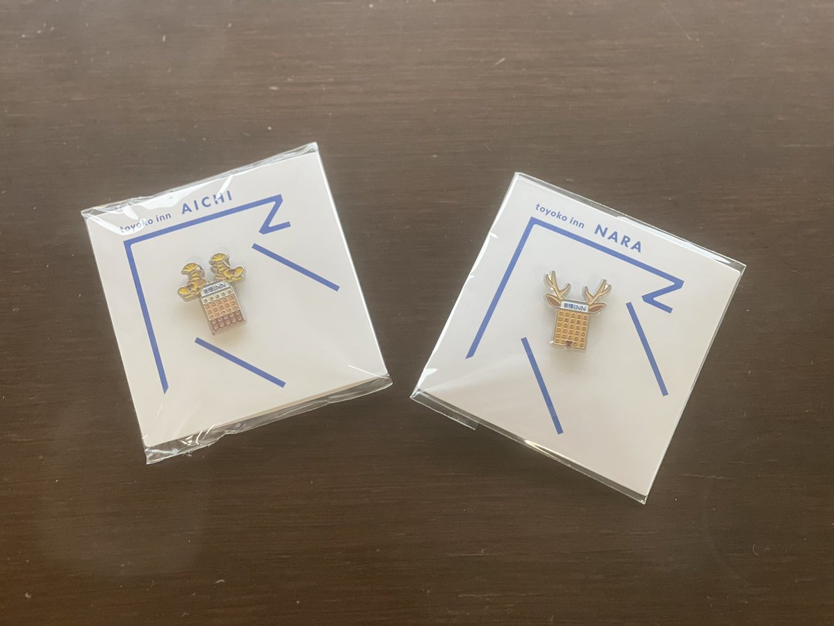 続々と集まる東横インのピンバッジ！ 愛知はシャチホコ、奈良はシカ