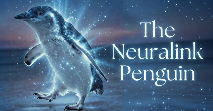 AloneNDevvy's tweet photo. How has nobody seen this??  

Daybreak has an article from  2 weeks ago about a new penguin that Neuralink is using.  

Literally a new test fairy penguin called "Joop" and it's never been made before.
https://t.co/D81ck0MOhh https://t.co/BoO0EyplgP