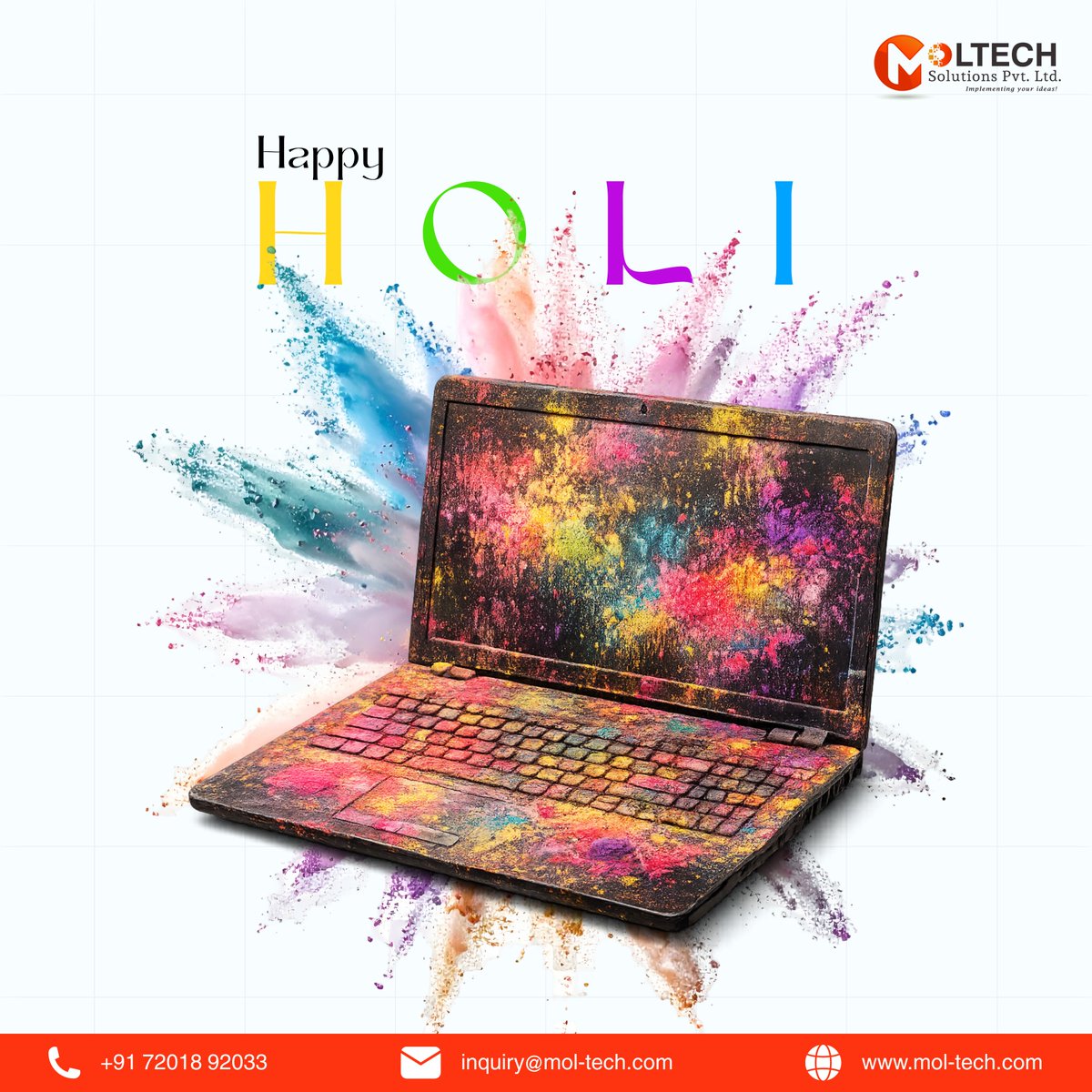 MolTechSolution's tweet photo. 𝗛𝗮𝗽𝗽𝘆 𝗛𝗼𝗹𝗶 𝗳𝗿𝗼𝗺 𝗠𝗼𝗹𝘁𝗲𝗰𝗵 𝗦𝗼𝗹𝘂𝘁𝗶𝗼𝗻𝘀 𝗣𝘃𝘁. 𝗟𝘁𝗱.! 

May this festival of colors fill your life with positivity, creativity, and success, both personally and professionally.

#𝗛𝗮𝗽𝗽𝘆𝗛𝗼𝗹𝗶 #𝗛𝗼𝗹𝗶𝟮𝟬𝟮𝟲 #𝗠𝗼𝗹𝘁𝗲𝗰𝗵𝗦𝗼𝗹𝘂𝘁𝗶𝗼𝗻𝘀 https://t.co/pANjEuhO1Z