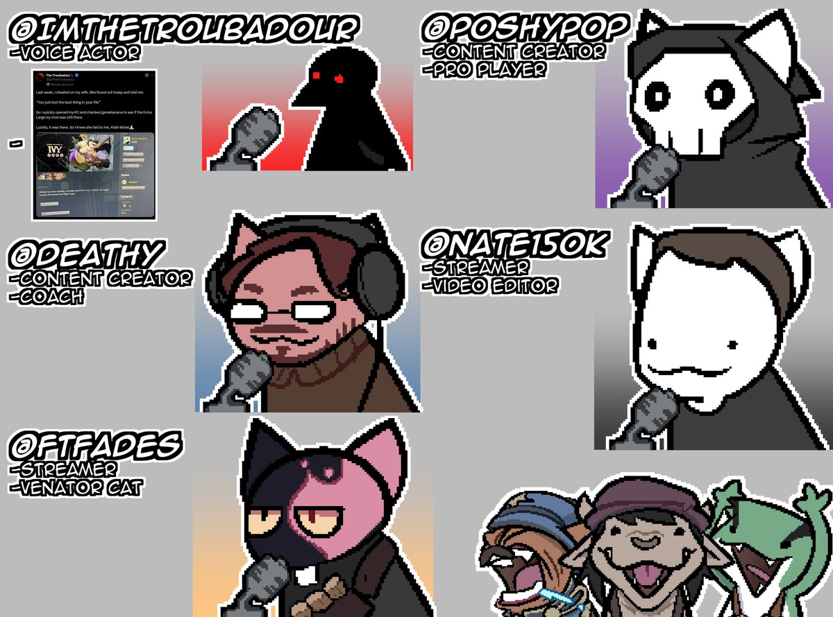 I've come to announce the voice cast of Deadlock!

These will be the voices you hear meow when selecting/toggling hero priorities. Everyone give a thank you to all who have participated in making this real :)