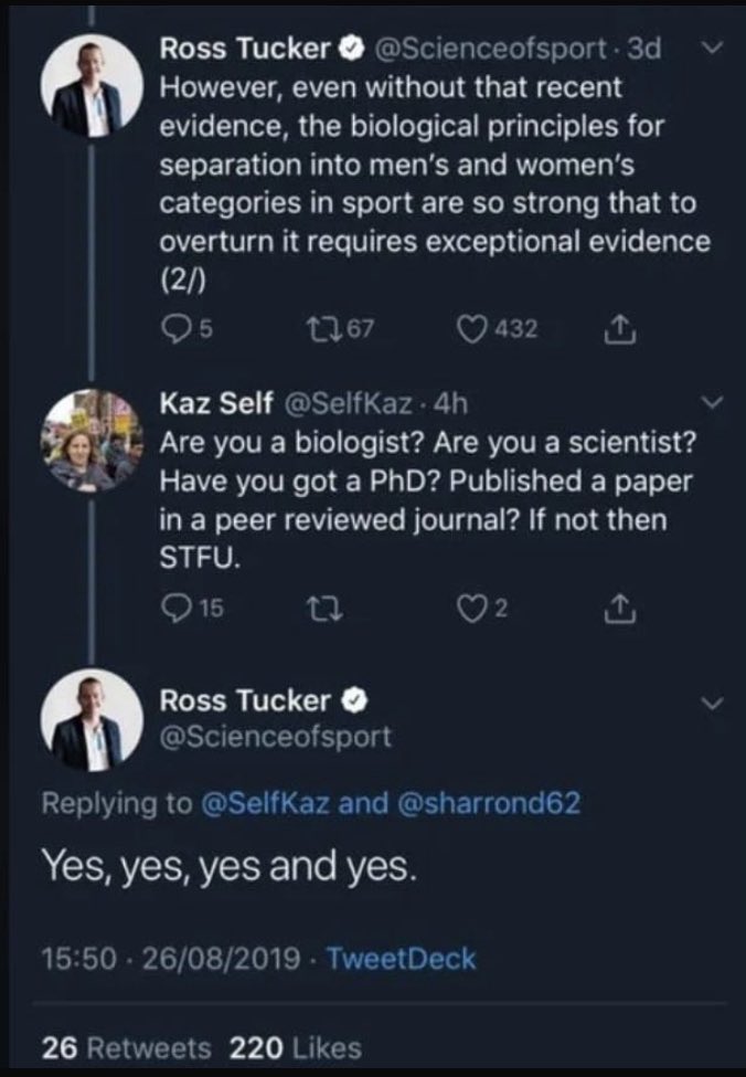 <a href="/SwipeWright/">Colin Wright</a> <a href="/suzxu/">Suzanne Malyon Bitch Troll from Hell</a> This is my favourite. Self is a man who runs in the F category.