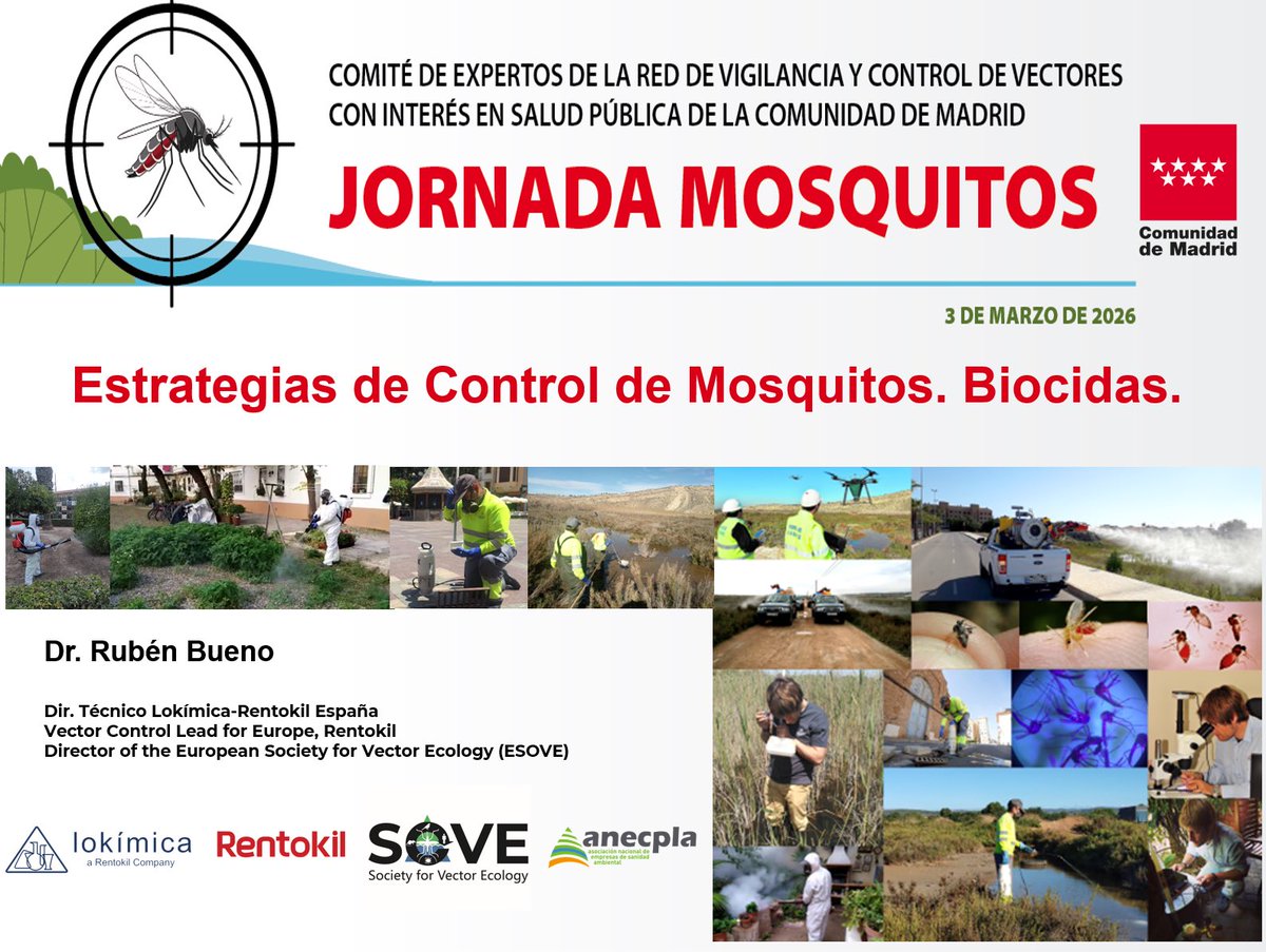 rubueno10's tweet photo. 🦟 ¿Sabías que la @ComunidadMadrid dispone de un Comité de Expertos para la Red de Vigilancia y Control de #Vectores en la Región? 🦠
👉 Hoy estaremos en la Jornada de #Mosquitos que celebran para hablar de estrategias de gestión: https://t.co/N3FuhWecqU
#ControlVectorial https://t.co/QbQlLmjP39