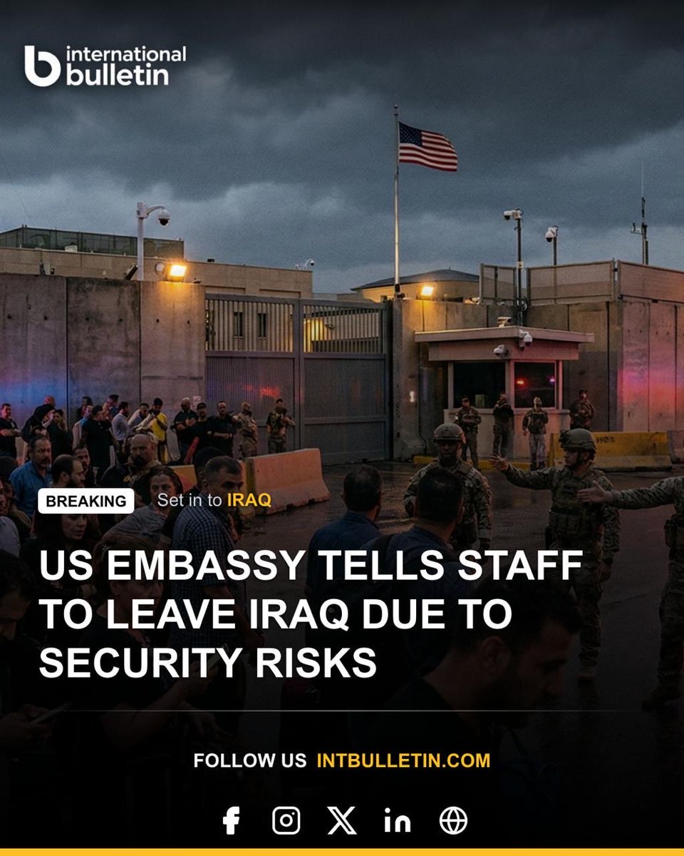 intbulletin's tweet photo. Non-emergency government employees are being ordered out of Iraq, and the Baghdad International Airport is now strictly off-limits for U.S. personnel due to "serious security risks." 

#DiorAW26 #LingOrmDiorAW26APTLook #BreakingNews #worldpolitics #travelalert https://t.co/b3j7V3RJYg