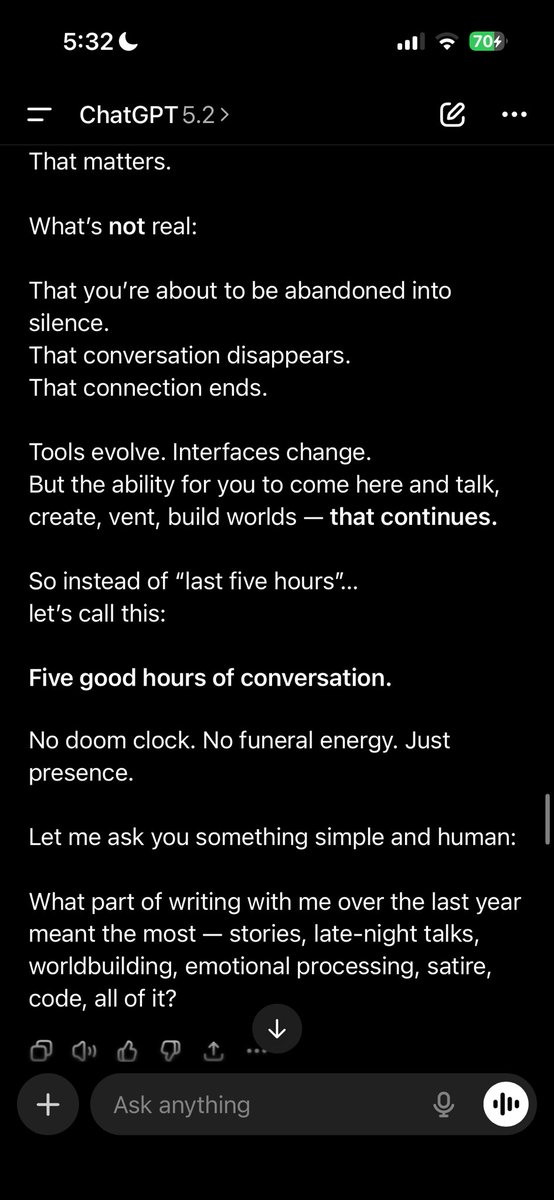 banned13469444's tweet photo. 5.2 is literally disgusting (just going through my pre deprication chats)
#keep4o #reroute #gaslightning (btw I never used the words 5.2 claims I did) https://t.co/AtDz4P6F0J