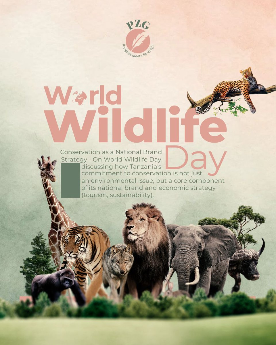 pzgimpact's tweet image. Tanzania's wildlife is a strategic asset. We advise on communication strategies that link conservation efforts to national prosperity and global reputation. #WorldWildlifeDay #PRStrategy #PZGPR