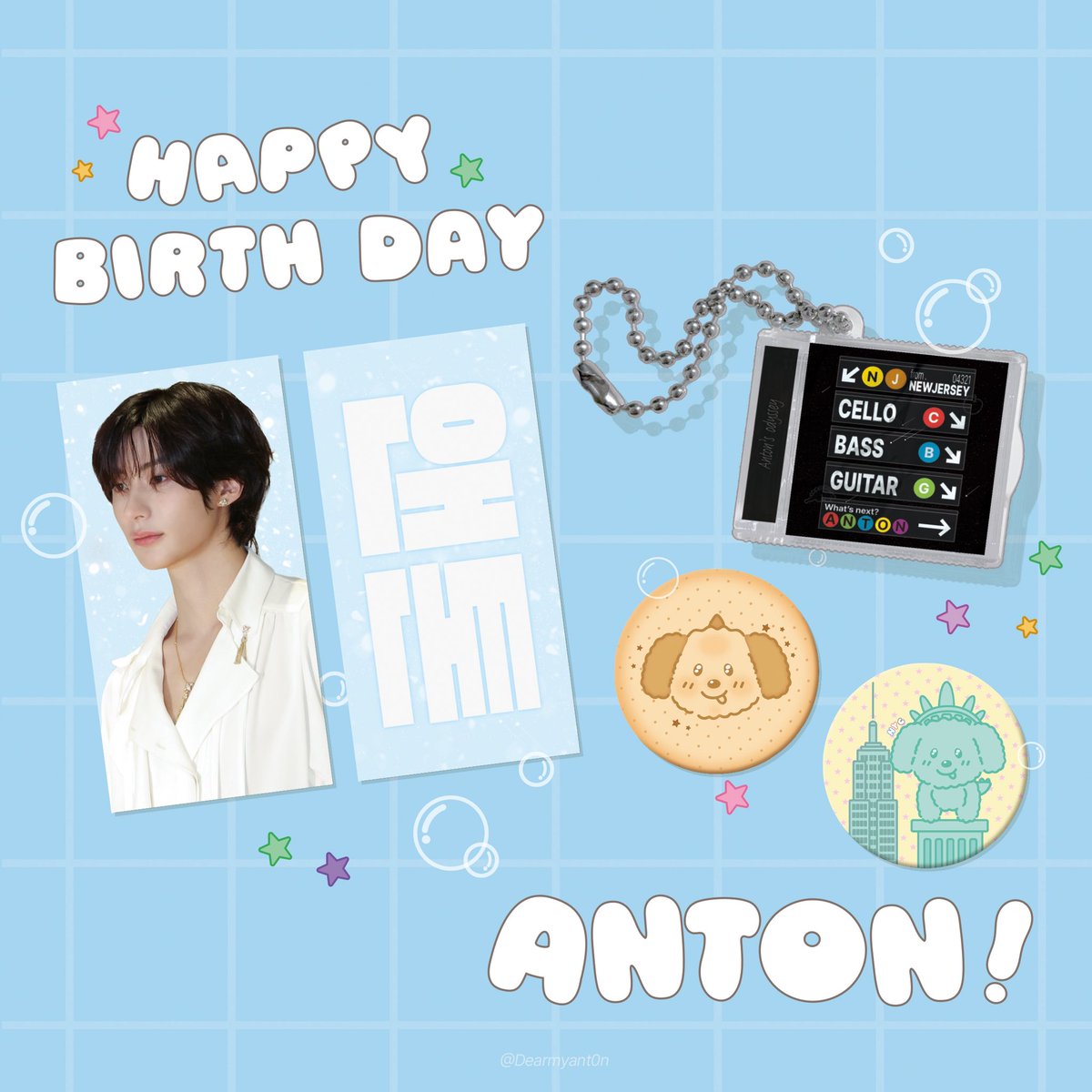 Dearmyant0n's tweet photo. ʜᴀᴘᴘʏ ʙɪʀᴛʜᴅᴀʏ ᴀɴᴛᴏɴ !  ʚ🩵ɞ

3/21 사랑하는 앤톤의 생일을 기념하며
#RT 추첨 총 여섯 분께 랜덤으로 선물드립니다!🩵

🦕 당발 3/20 🩵
🐶 톤프 한정 추첨 (버블 인증 받습니다♥) https://t.co/tqORBuzPl6