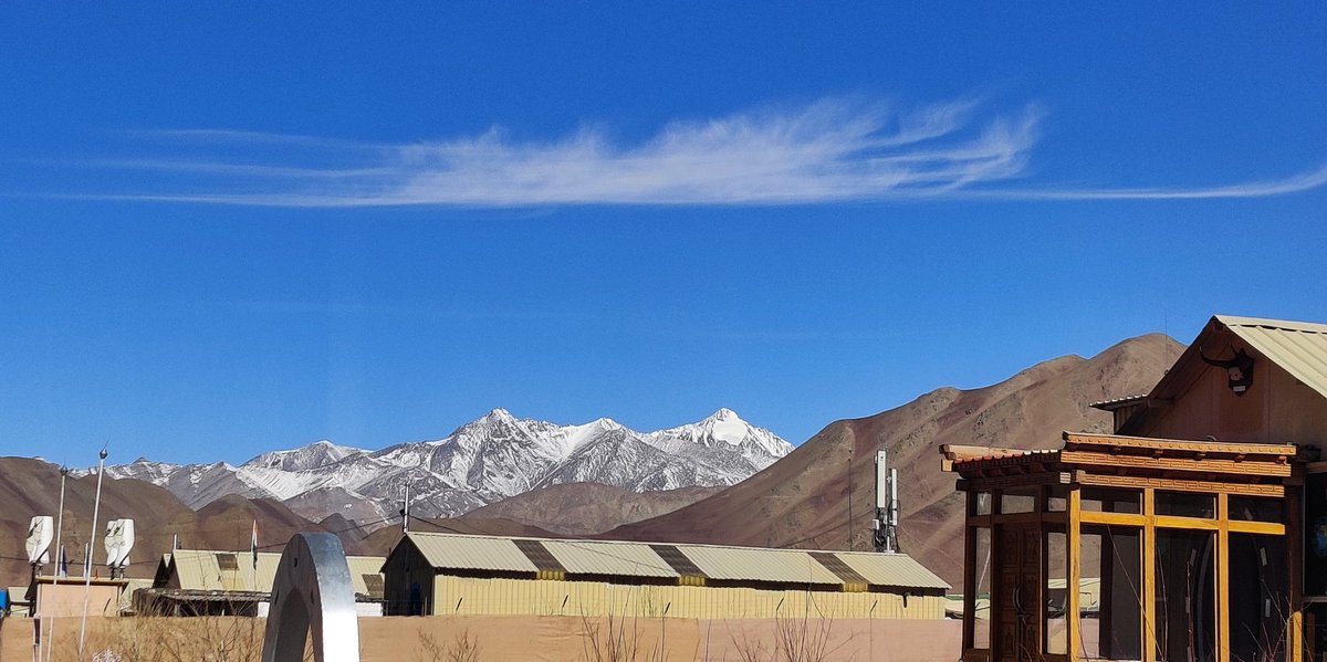 samwham6's tweet photo. When cloud shapes appear mystical... Almost spiritual... Like an ark traversing the blue skies...That's Ladakh for you... 
#himalayas #ladakh #March #colddesert #WinterSeason #Winters #snowclad #clouds https://t.co/dXggPxJKg4