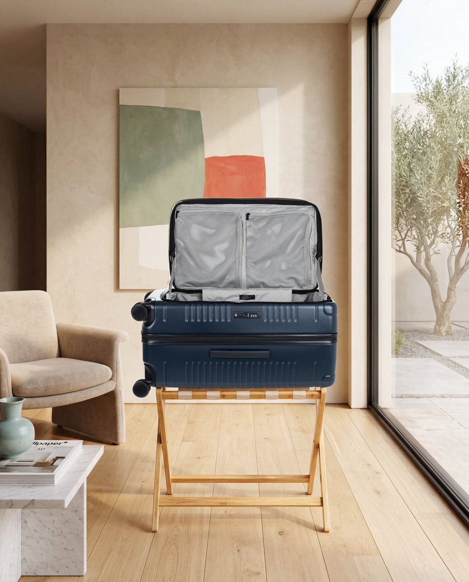 Arloskye's tweet photo. The biggest suitcase in the room with the smallest footprint. The Top Load Expandable Trunk. https://t.co/g12bavduHQ