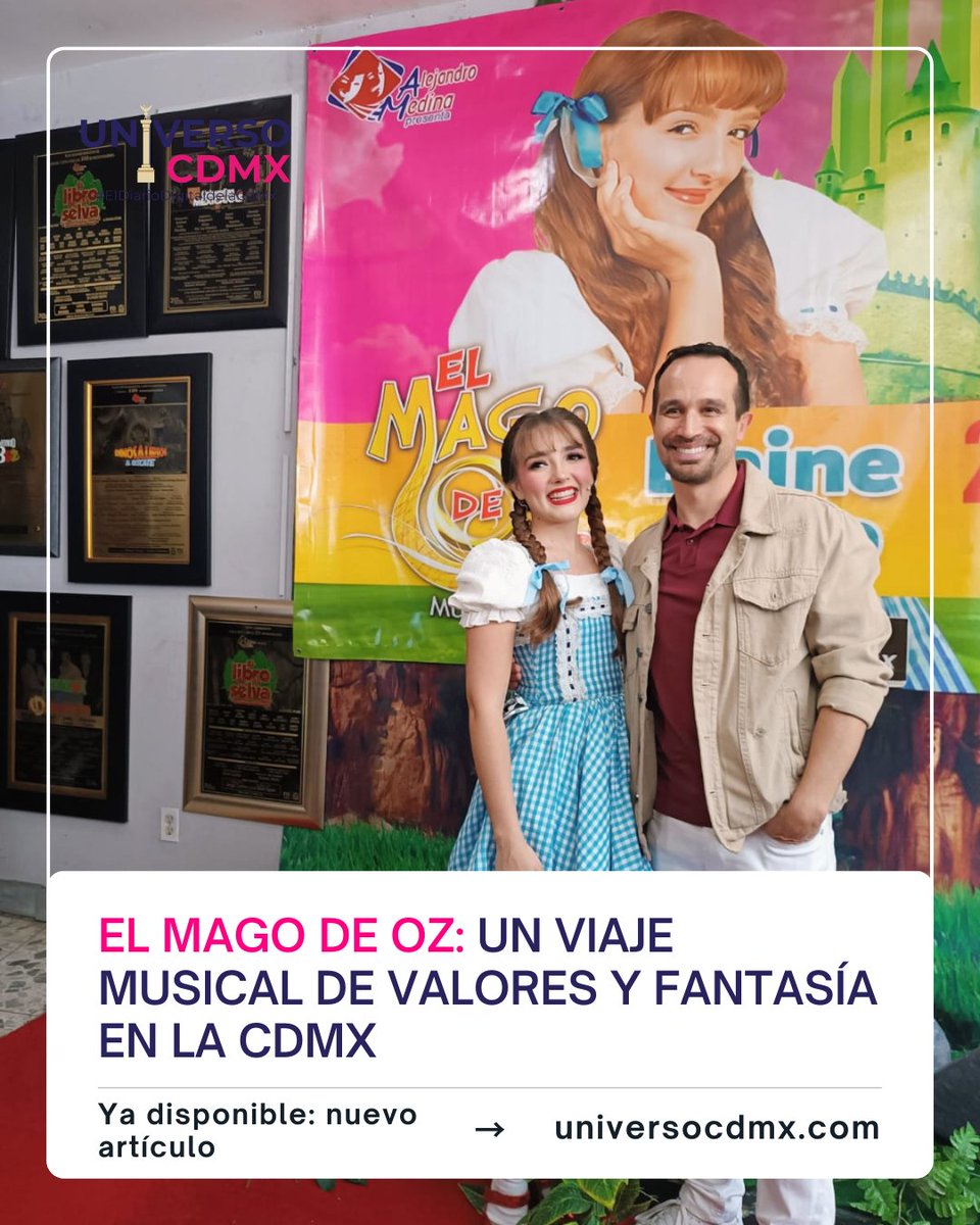 UniversoCdmx's tweet photo. ¡Sigue 🌟 el camino de baldosas amarillas! Oz llega al teatro 🎭, un espectáculo musical 🎶 vibrante, ideal para compartir con los más pequeños 🧒 y revivir la historia de Dorothy.
¿Estás listo para disfrutarla?
Lee la nota completa aquí: https://t.co/RWI9UJWpMK
#ElMagoDeOz #TeatroMusical #CarteleraCDMX #Cultura #QueHacerEnCDMX #TeatroInfantil @CarteleraCDMX @ALEXMEDINAS @tepeyac_teatro