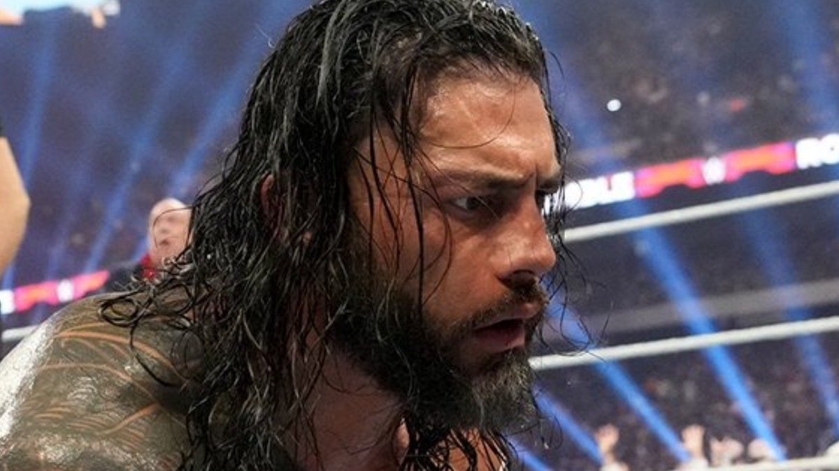 Mamba_81_24's tweet photo. @MrSantiZap POV: Roman realizing that if he wins the title at WrestleMania that he actually has to show up for work. https://t.co/bP0mYxPHfW