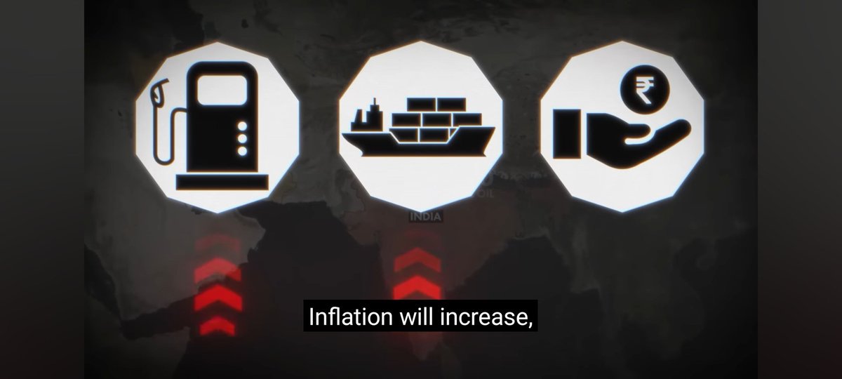 Pushpendra1808's tweet photo. #Iran
1. Oil Price Pressure
Most of India’s crude oil imports pass through the Strait of Hormuz, a critical chokepoint in the Middle East. 
🚢 2. Shipping &amp; Insurance Costs
Geopolitical tensions can lead to higher marine insurance and freight costs, further impacting the cost . https://t.co/2UosDP61th
