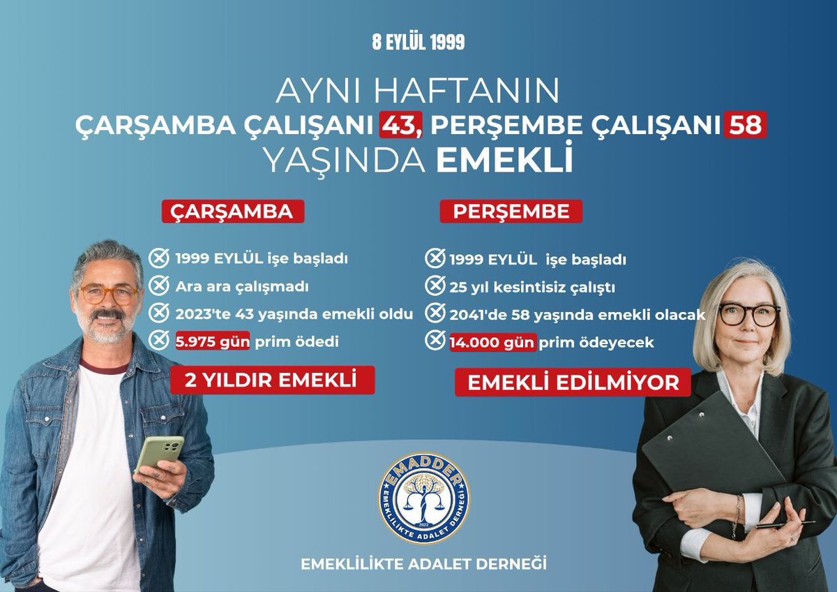 <a href="/tgrthabertv/">TGRT HABER</a> <a href="/cemkucuk55/">Cem Küçük</a> Biz geç kalmadık,
sistem bizi geride bıraktı.
Aynı şartlarda çalışıp farklı sonuca mahkûm edilmek kabul edilemez.
Adalet ya herkes için vardır ya da yoktur.

#RejimYıkılırMı
<a href="/cemkucuk55/">Cem Küçük</a>
<a href="/tgrthabertv/">TGRT HABER</a> 
<a href="/EmadDernegi/">EMEKLİLİKTE ADALET DERNEĞİ ⚖️</a>
#KademesizÜçMart