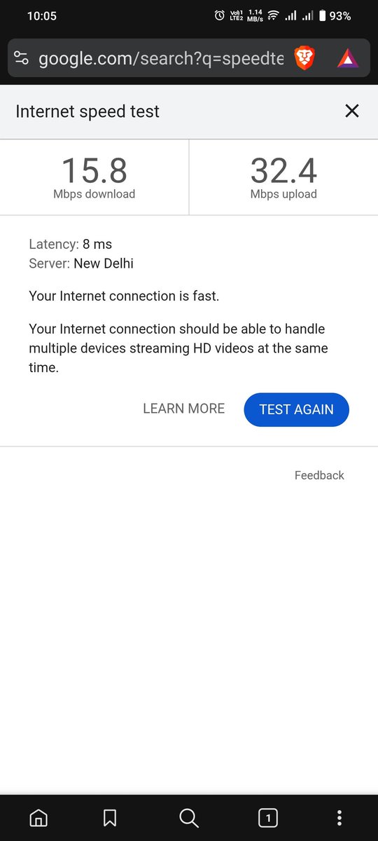 rishiiip07's tweet photo. @Airtel_Presence @airtelindia See the results near router for a 100MBPS connection https://t.co/eWJBTkUmA4