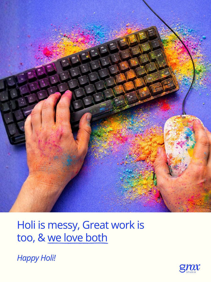 GroxStudio's tweet photo. Happy Holi from the Grox team. https://t.co/XGlbMzPn18