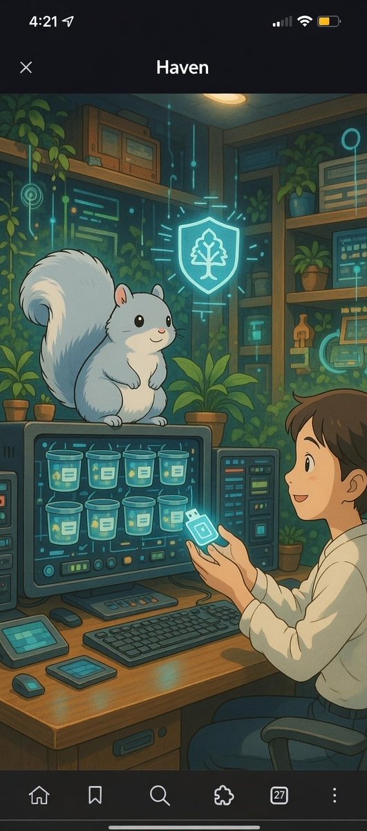 dacalien01's tweet photo. Here is my digital "acorn" for Dex! 🐿️ I’m sharing this art to help build the stash because I believe in secure, decentralized storage for our most important files. Excited to grow with @DataHaven_xyz! #DataHaven https://t.co/BMl33b2mdp