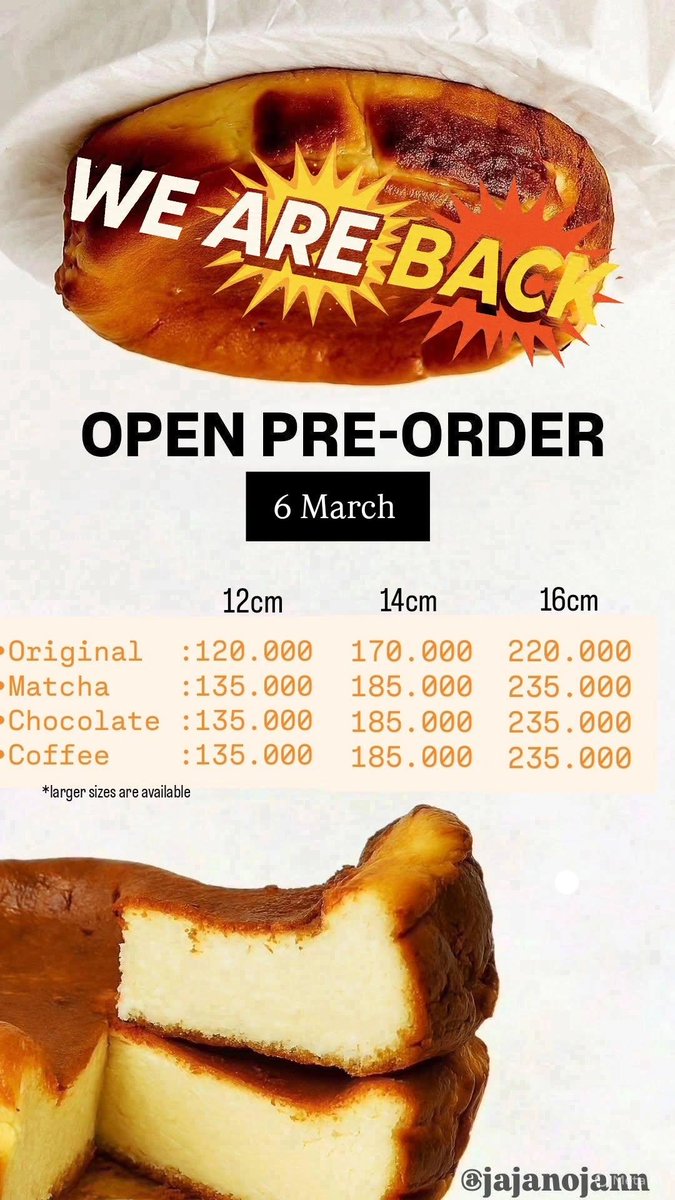 Udah lama ga open PO 😋😋 for mor details boleh tanya tanya yaaa kali ini cheesecake dulu, ga ada tenaga bikin brownie