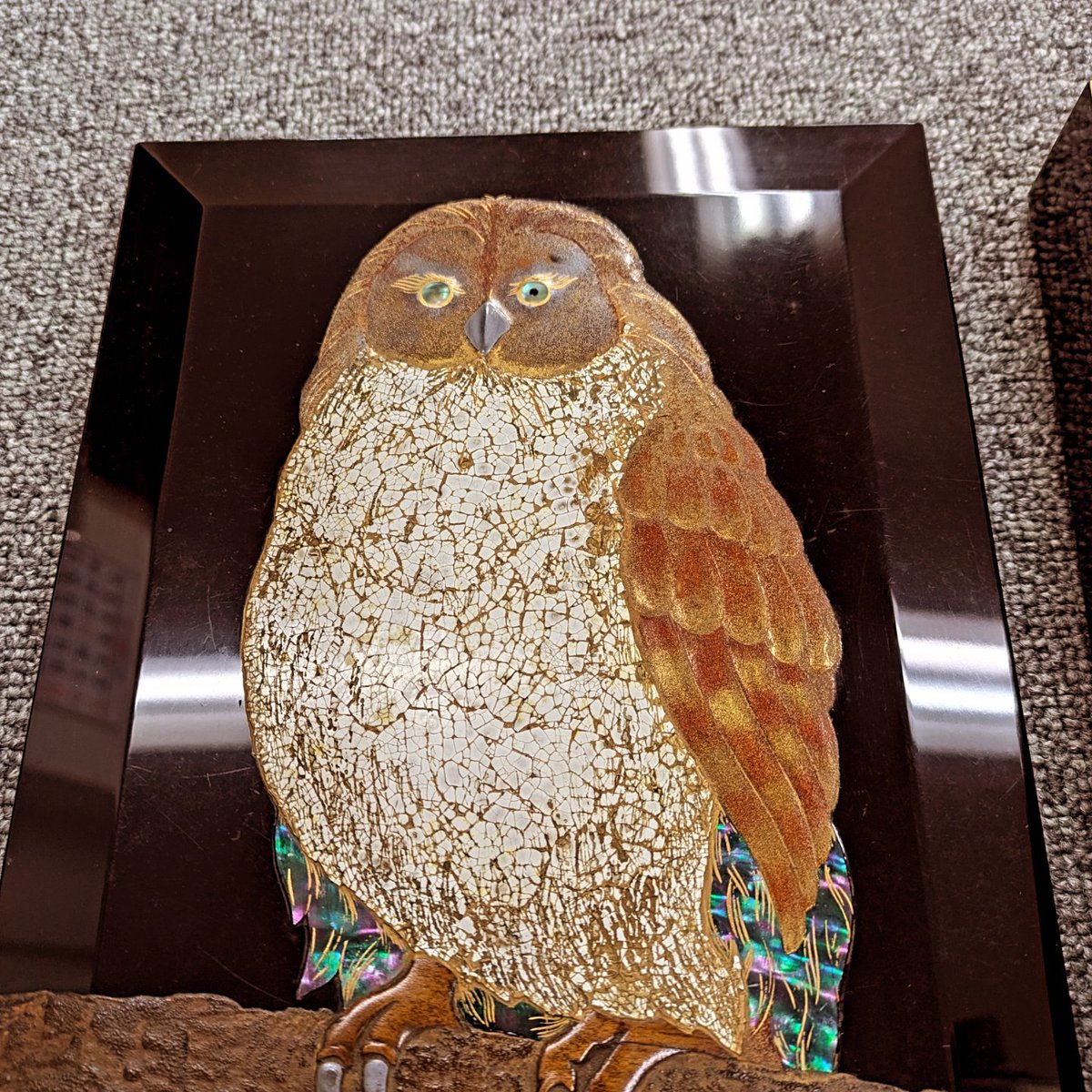 書道具 梟文 青貝 蒔絵 硯箱 #古美術#骨董品#掛軸#茶道具#煎茶道具#書