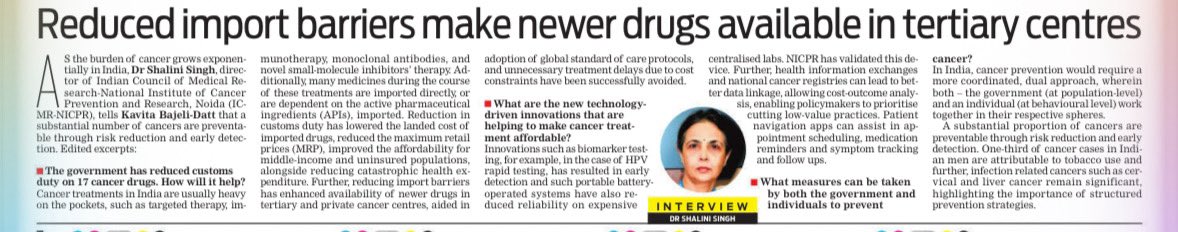 KavitaDatt's tweet photo. Reduced import barriers make newer cancer drugs available in tertiary centres: @drshalini_icmr 

@NewIndianXpress @TheMornStandard @icmr_nicpr @ICMRDELHI @JPNadda @OfficeofJPNadda @SirohiBhawna @drpragya_shukla @parth_0013 
@cira_ip @MoHFW_INDIA https://t.co/SXu0CDOP8n