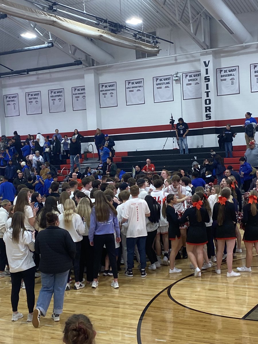 carsonlkcboy's tweet photo. A night that everyone will remember! When I first got to DC West 11 years ago, I would have never thought in my craziest dreams that I would have nights like this! Celebrating a trip to the State Tournament! Now for the 3rd year in a row! See how far we come! #DCWestPride #DCWest https://t.co/vzgO48LSS1