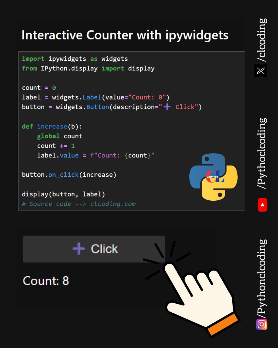 number counter app using tkinter in python with source... Interactive Counter with ipywidgets in Python
