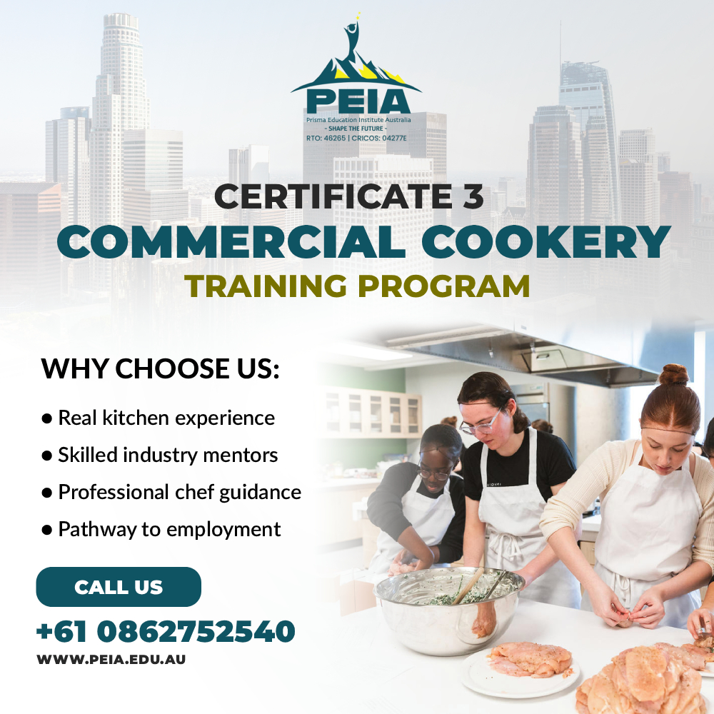 peia_au's tweet image. Want to become a professional chef? 🍳
Join our Certificate 3 Commercial Cookery Training Program at PEIA.
📞 +61 0862752540
🌐 peia.edu.au
#CookeryCourse #ChefTraining #PEIA